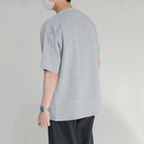 Round Neck Structured Clear Lines Loose T-shirt