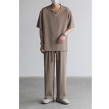 Loose V-neck T-shirt