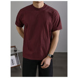 Men's Premium Breathable T-Shirt Soft Solid Color Crew Neck Casual Tee