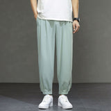 Men's Casual Loose Elastic Waist Sports Ninth Pants