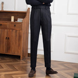 Herringbone Warm Retro Casual Wool Trousers