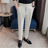 Men's Iron Free Premium  Classic Fit Flat Front Expandable Waist Casual Pant