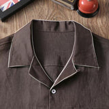 Breathable Loose Cuban Collar Linen Casual Shirt