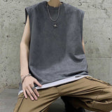 Casual Solid Color Sleeveless Tank T-Shirt