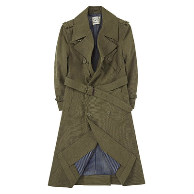 Men's Vintage Military Over-the-knee Coat, Mid-length Trench Coat, Long Safari Jacket