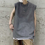 Casual Solid Color Sleeveless Tank T-Shirt