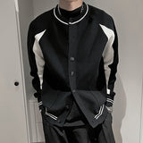Men's Slim Fit Casual Contrast Knitted Jacket