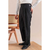 Italian Style Double Button Striped Suit Trousers