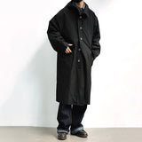 Men's Japanese Retro Hooded Coat, Over-the-knee Long Jacket, Streetwear Windbreaker