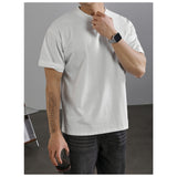 Men's Premium Breathable T-Shirt Soft Solid Color Crew Neck Casual Tee