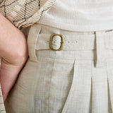 Linen-Lyocell High-Waisted Loose-Fit Trousers