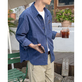 Multicolor Square Neck Corduroy Shirt
