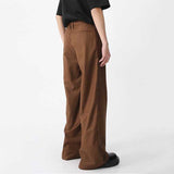 Men's Loose Retro Straight Leg Suit Trousers