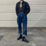 Men's Casual Retro Loose Straight Wide Leg Denim Trousers