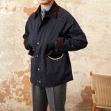 Men's Vintage Corduroy Lapel Gentleman's Trench Coat