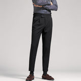 Men's Classic High Waist Pant Flat Front Trousers
