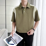 Men's Summer POLO Shirt Stitching Lapel Short-sleeved T-shirt
