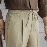 Men's Business Casual High Waisted Pants Slim Fit Trousers