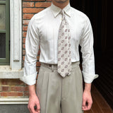 Men's Slim Fit Long Sleeve Peak Collar Business Shirt