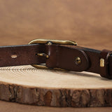 Distressed Decorative Cowhide Belt
