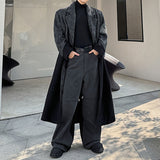 Black and Gray Patchwork Irregular Wide Coat
