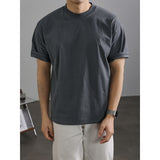 Men's Premium Breathable T-Shirt Soft Solid Color Crew Neck Casual Tee