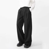 Men's Loose Retro Straight Leg Suit Trousers