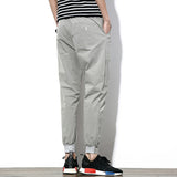 Men's Casual Slim Fit Elastic Waist Solid Color Pants