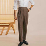 Striped High Waist Slim Fit Paris Button Trousers