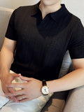 Thin Ice Silk Hollow Knit Polo Shirt