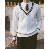 Men's Business Casual Vintage Color Block Sweater