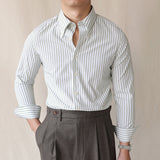 Striped Slim Lapel Shirt