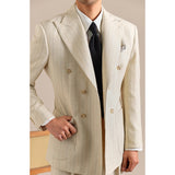 Italian Double-breasted Striped Business Casual Blazer