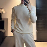 Solid Color Turtleneck Casual Knit Sweater