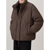 Casual White Duck Down Stand-up Collar Short Down Jacket