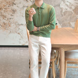 Solid Color Vintage Lapel Sweater