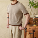 Summer Casual Knitted Round Neck T-shirt