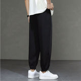 Men's Casual Loose Elastic Waist Sports Ninth Pants