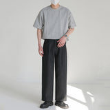 Round Neck Structured Clear Lines Loose T-shirt