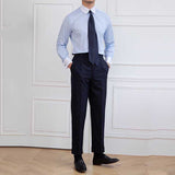 Blue Striped Long Sleeve Shirt French Cufflinks Slim Fit Shirt