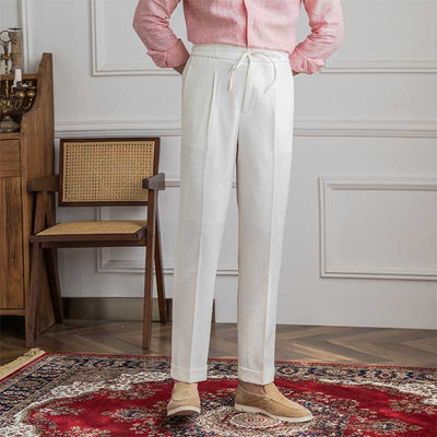 Men's Business Casual High Waisted Pants Slim Fit Trousers