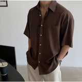 Retro Linen Short-Sleeve Shirt