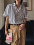 Japanese Retro Striped Loose Casual Shirt
