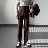 Drape High Waist Straight Vintage Trousers