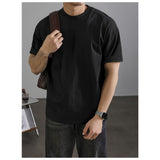 Men's Premium Breathable T-Shirt Soft Solid Color Crew Neck Casual Tee