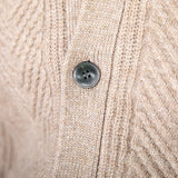 Vintage Wool Jacquard Slim Fit V-Neck Cardigan