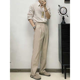 Korean Style Straight-leg Casual Trousers