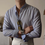 Men's Casual Slim Fit Cotton And Linen Shirt