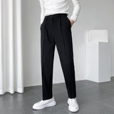 Men's Casual Trousers Drape Wide-leg Trousers Solid Color Straight-leg Trousers