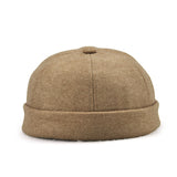 Brimless Solid Color Cuffed Hat